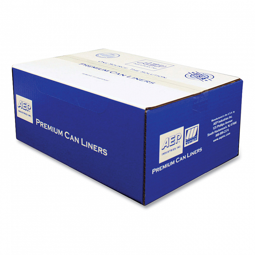 Can Liners, 60 gal, 1.55 mil, 39" x 56", Gray, 10 Bags/Roll, 5 Rolls/Carton (PLA6070)
