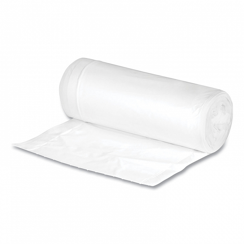 Linear-Low-Density Recycled Tall Kitchen Bags, Open-Face, 13 gal, 24" x 33", White, 15 Bags/Roll, 10 Rolls/Box (RNW1K150V)