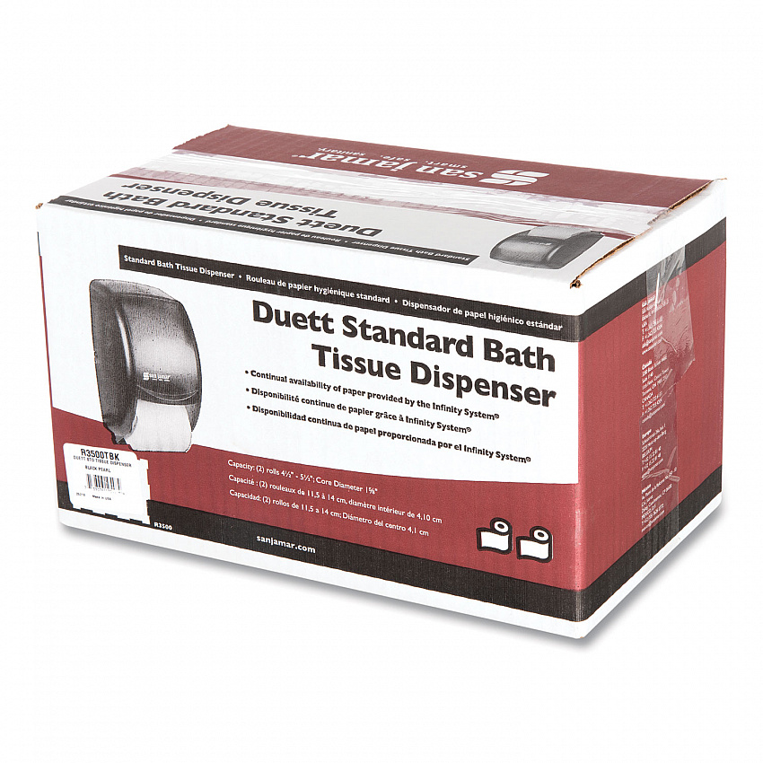 Duett Classic Standard Toilet Tissue Dispenser, 2 Roll, 7.5 x 7 x 12.75, Black Pearl (R3500TBK)