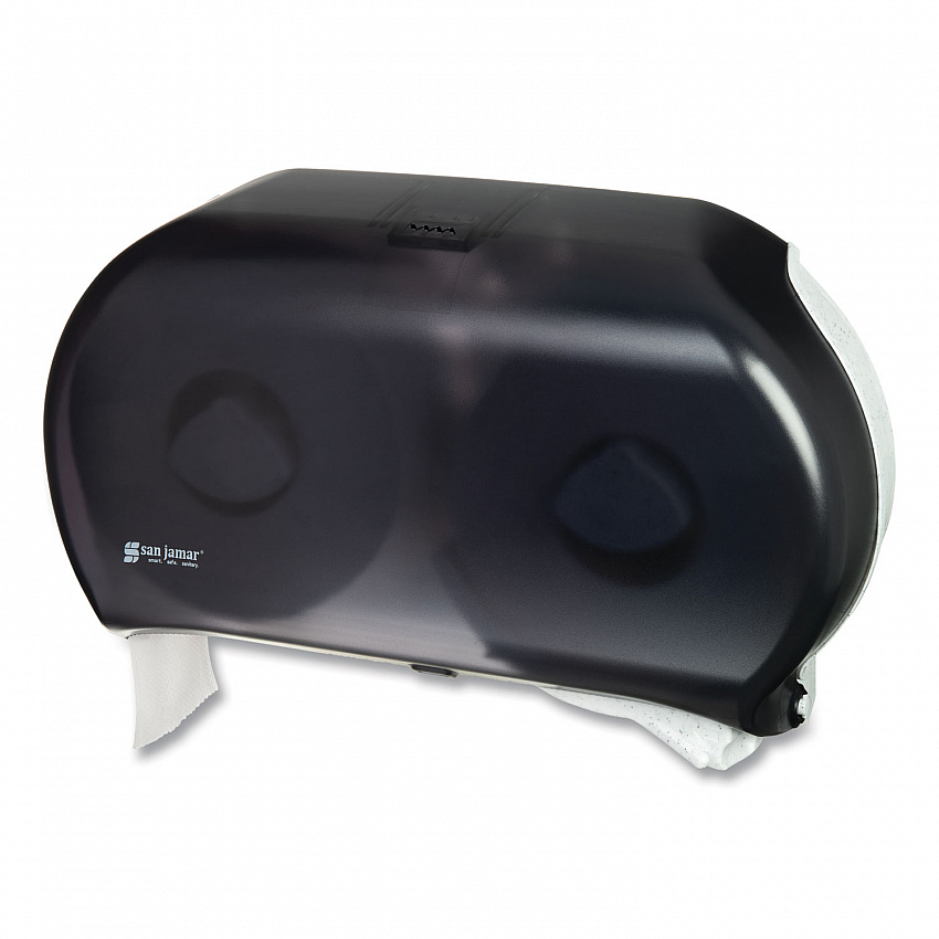 Twin 9" Jumbo BathTissue Dispenser, Classic, 19 x 5.25 x 12, Transparent Black Pearl (R4000TBK)