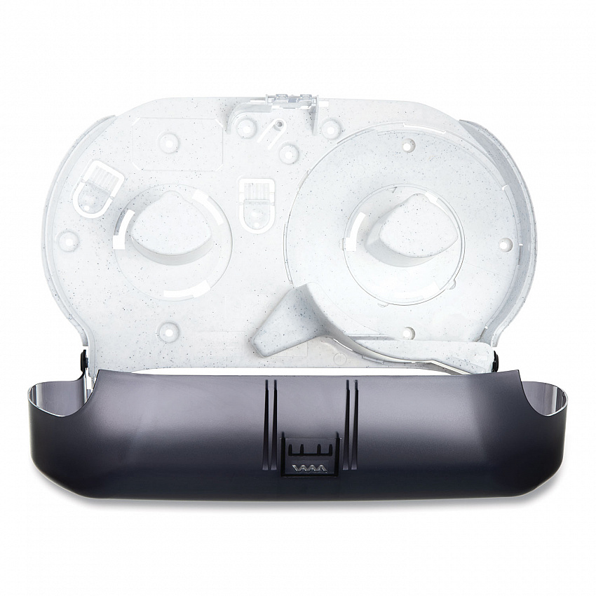 Twin 9" Jumbo BathTissue Dispenser, Classic, 19 x 5.25 x 12, Transparent Black Pearl (R4000TBK)