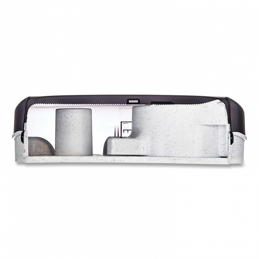 Twin 9" Jumbo BathTissue Dispenser, Classic, 19 x 5.25 x 12, Transparent Black Pearl (R4000TBK)