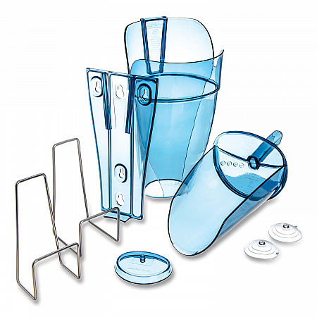 Saf-T-Scoop and Guardian System for Ice Machines, 64 oz to 86 oz Ice Scoop, Transparent Blue (SI9000)