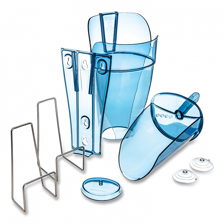 Saf-T-Scoop and Guardian System for Ice Machines, 64 oz to 86 oz Ice Scoop, Transparent Blue (SI9000)