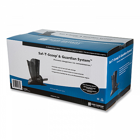 Saf-T-Scoop and Guardian System for Ice Machines, 64 oz to 86 oz Ice Scoop, Transparent Blue (SI9000)