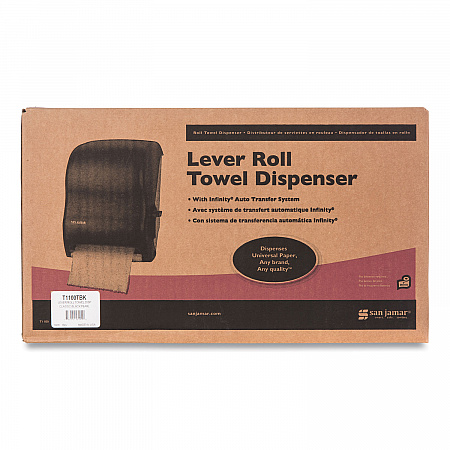 Lever Roll Towel Dispenser, Classic, 12.94 x 9.25 x 16.5, Transparent Black Pearl (T1100TBK)