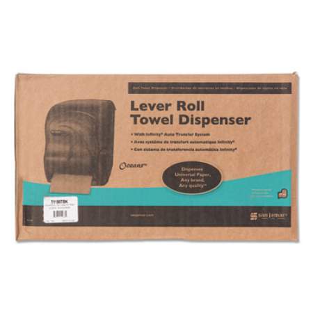 San Jamar Lever Roll Towel Dispenser, Oceans, 12.94 x 9.25 x 16.5, Black Pearl (T1190TBK)
