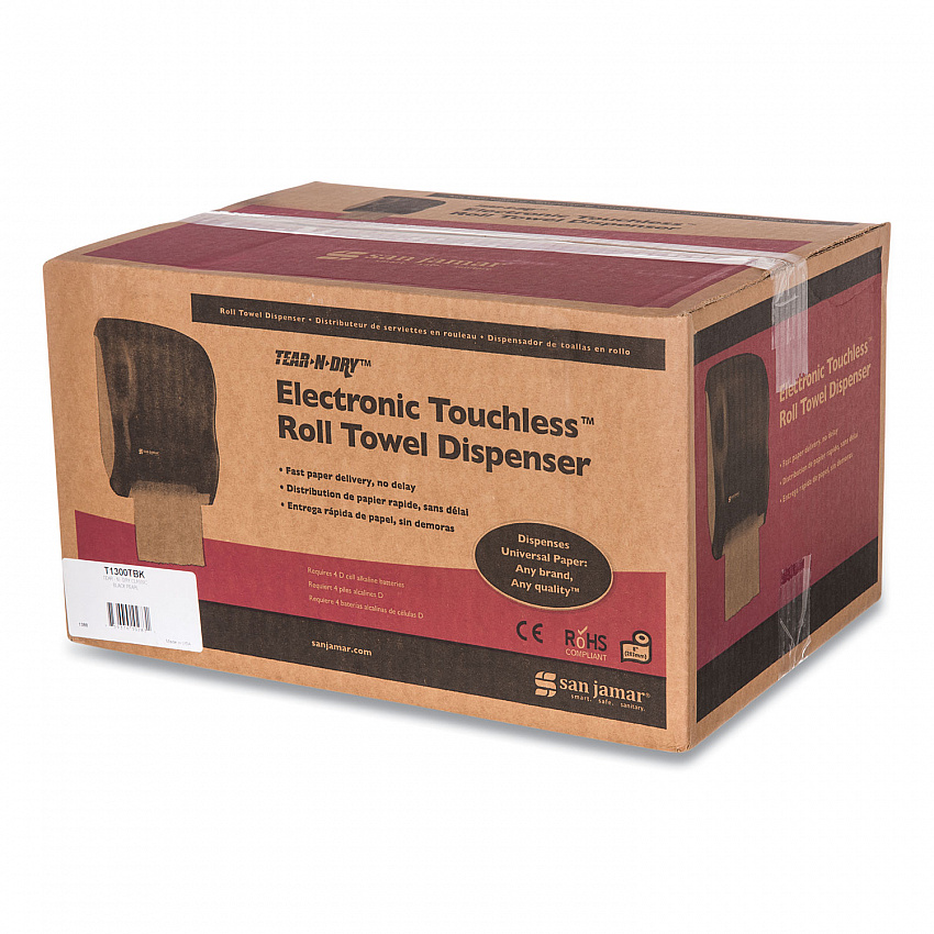 Tear-N-Dry Touchless Roll Towel Dispenser, 11.75 x 9 x 15.5, Black Pearl (T1300TBK)