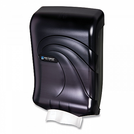 Large Capacity Ultrafold Multifold/C-Fold Towel Dispenser, Oceans, 11.75 x 6.25 x 18, Transparent Black Pearl (T1790TBK)