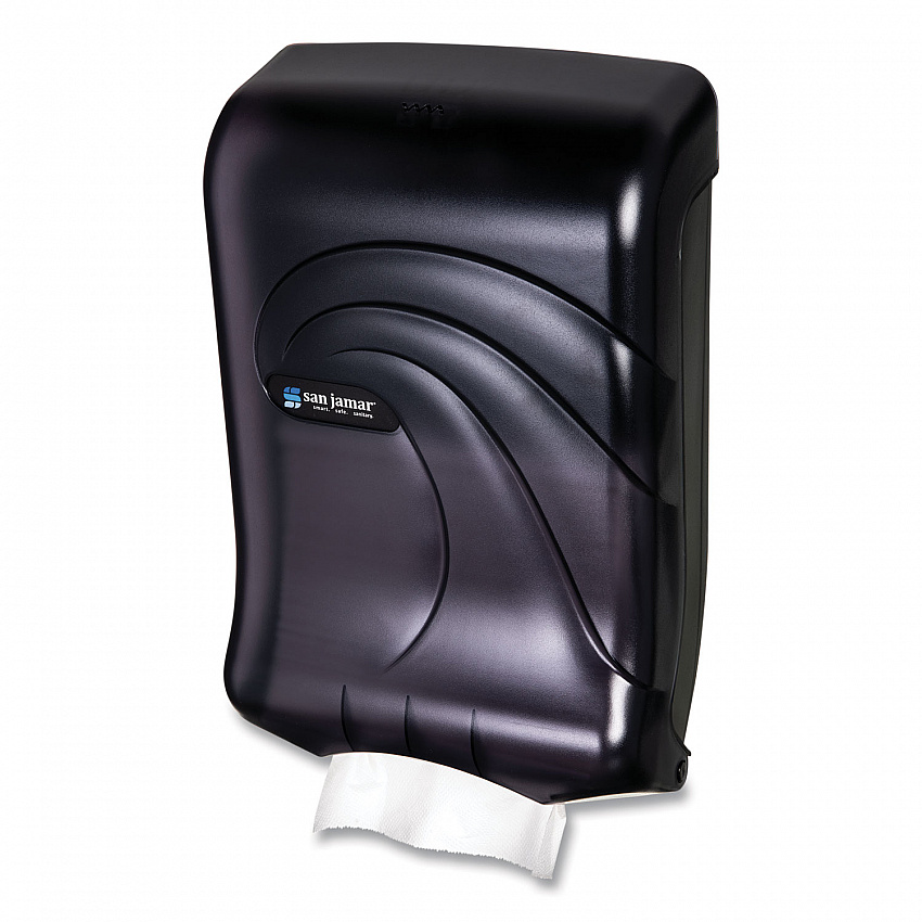 Large Capacity Ultrafold Multifold/C-Fold Towel Dispenser, Oceans, 11.75 x 6.25 x 18, Transparent Black Pearl (T1790TBK)