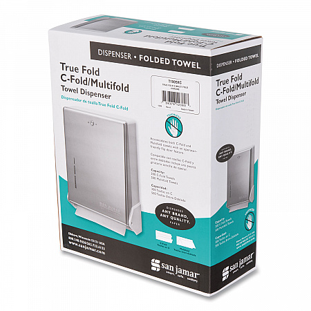 True Fold C-Fold/Multifold Paper Towel Dispenser, 11.63 x 5 x 14.5, Chrome (T1905XC)