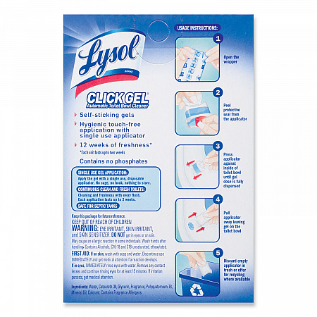 Click Gel Automatic Toilet Bowl Cleaner, Ocean Fresh Scent, 6/Box, 4 Boxes/Carton (89059CT)