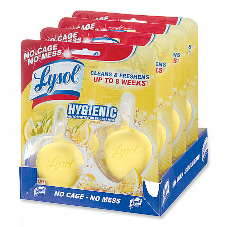 Hygienic Automatic Toilet Bowl Cleaner, Lemon Breeze Scent, 1.41 oz Block, 2/Pack (83723)