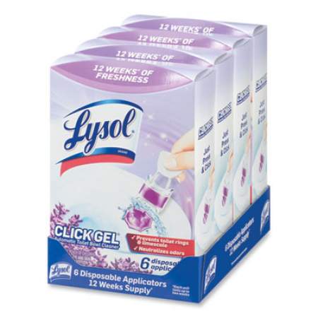 LYSOL Click Gel Automatic Toilet Bowl Cleaner, Lavender Fields, 6/Box, 4 Boxes/Carton (89060CT)