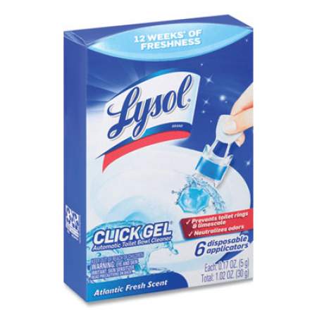 LYSOL Click Gel Automatic Toilet Bowl Cleaner, Ocean Fresh, 6/Box, 4 Boxes/Carton (89059CT)