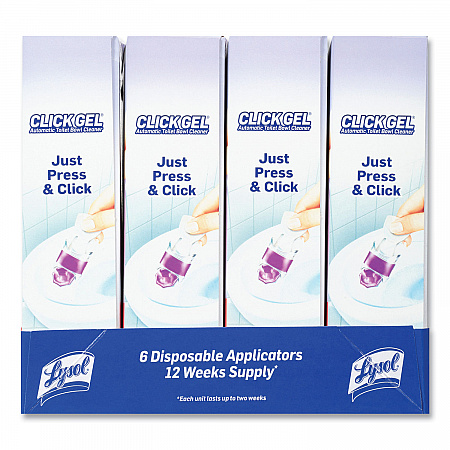 Click Gel Automatic Toilet Bowl Cleaner, Lavender Fields Scent, 6/Box, 4 Boxes/Carton (89060CT)