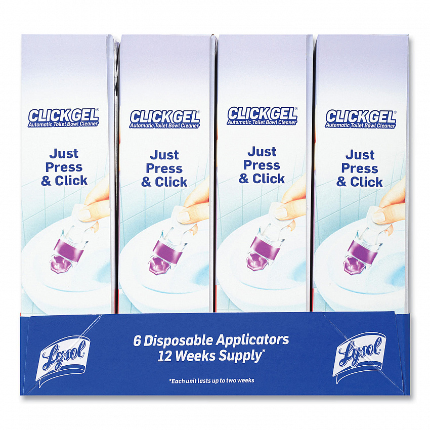 Click Gel Automatic Toilet Bowl Cleaner, Lavender Fields Scent, 6/Box, 4 Boxes/Carton (89060CT)