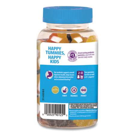 Digestive Advantage Kids Probiotic Gummies, Natural Fruit Flavors, 80/Bottle (90125)