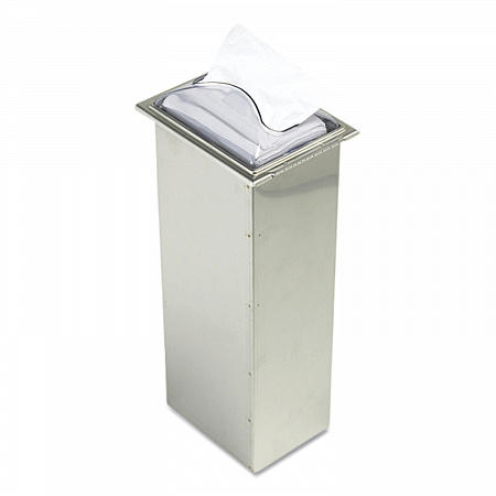In-Counter Napkin Dispenser, 7 x 5.5 x 19.63, Stainless Steel/Clear (H2003CLSS)