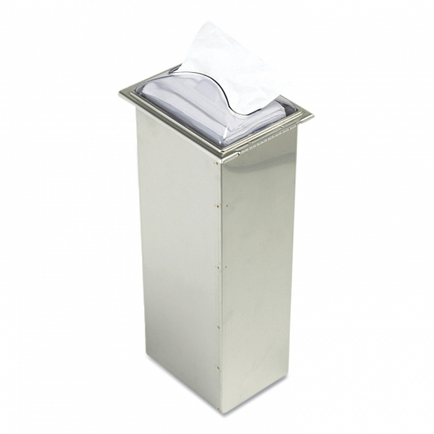 In-Counter Napkin Dispenser, 7 x 5.5 x 19.63, Stainless Steel/Clear (H2003CLSS)