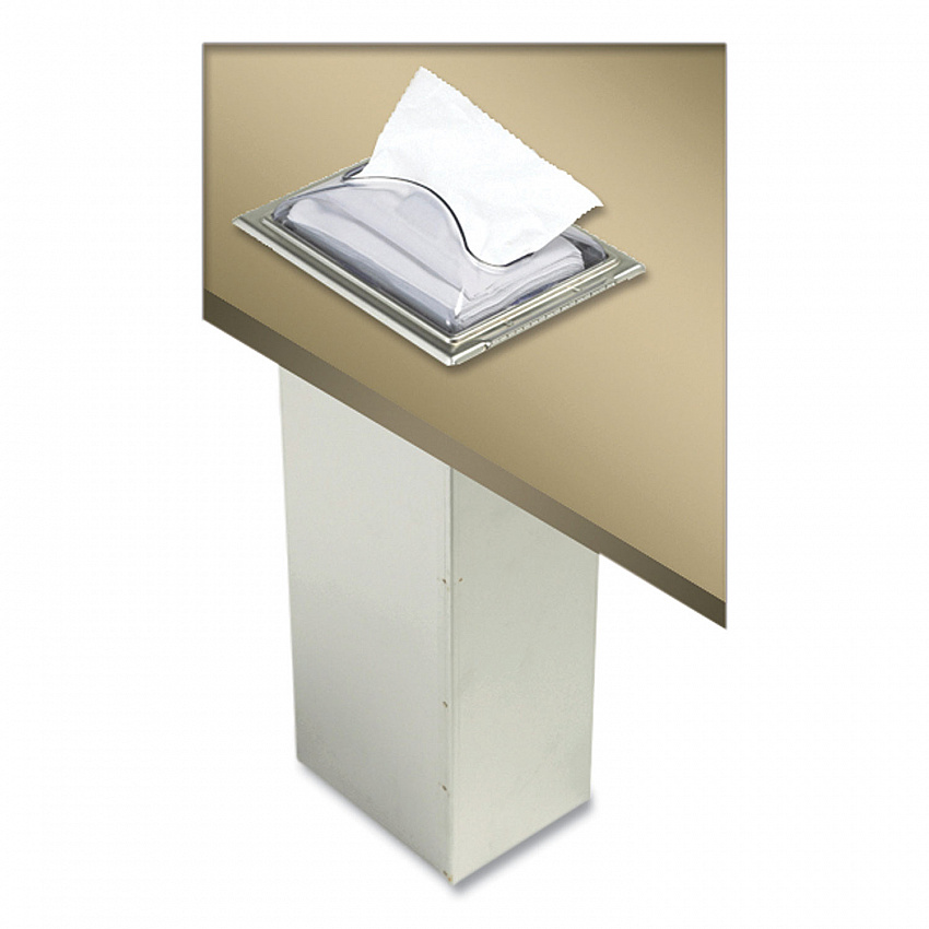 In-Counter Napkin Dispenser, 7 x 5.5 x 19.63, Stainless Steel/Clear (H2003CLSS)