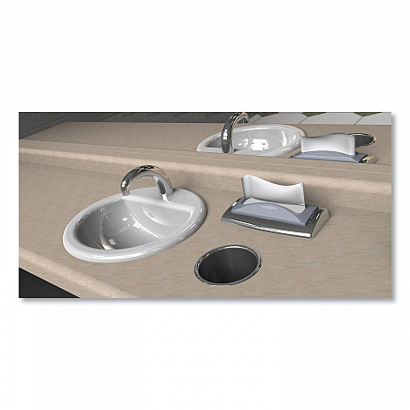 In-Counter Napkin Dispenser, 7 x 5.5 x 19.63, Stainless Steel/Clear (H2003CLSS)
