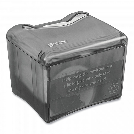Venue Napkin Dispenser with Advertising Inset, 6.5 x 6.13 x 6.9, Black (H4005TBK)