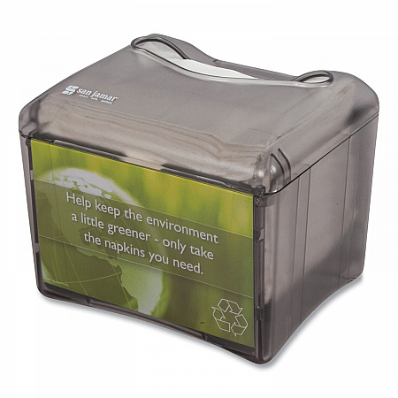 Venue Napkin Dispenser with Advertising Inset, 6.5 x 6.13 x 6.9, Black (H4005TBK)