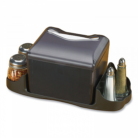 Venue Napkin Dispenser with Advertising Inset, 6.5 x 6.13 x 6.9, Black (H4005TBK)