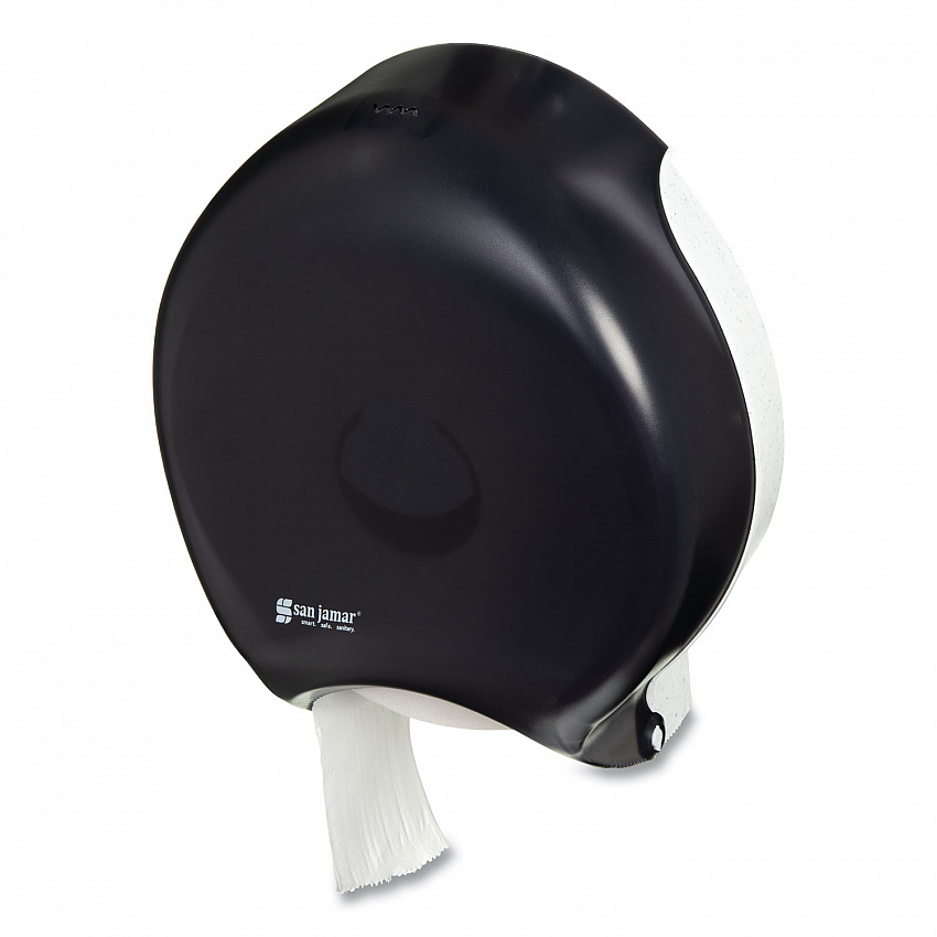 Single 12" JBT Bath Tissue Dispenser, Classic, 1 Roll, 12.9 x 5.63 x 14.88, Transparent Black Pearl (R6000TBK)