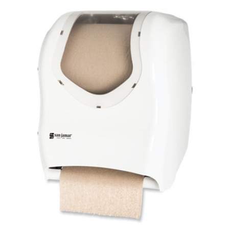 San Jamar Tear-N-Dry Touchless Roll Towel Dispenser, 16.75 x 10 x 12.5, White/Clear (T1370WHCL)