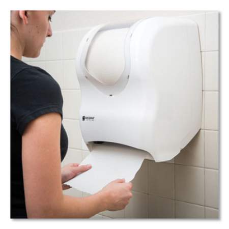 San Jamar Tear-N-Dry Touchless Roll Towel Dispenser, 16.75 x 10 x 12.5, White/Clear (T1370WHCL)