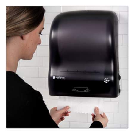 San Jamar Simplicity Mechanical Roll Towel Dispenser, 15.25 x 13 x 10.25, Black (T7400TBK)