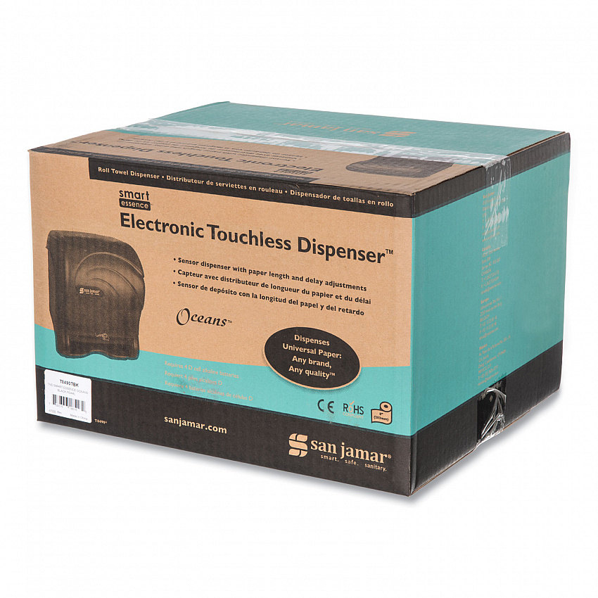 Oceans Smart Essence Electronic Roll Towel Dispenser, 11.88 x 9.1 x 14.4, Black (T8490TBK)