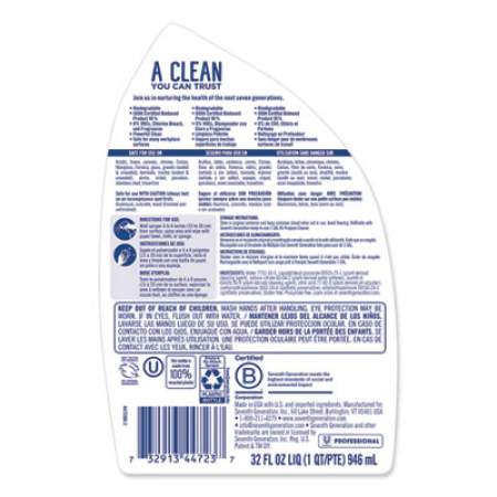 Seventh Generation Professional All-Purpose Cleaner, Free and Clear, 32 oz Spray Bottle, 2/Carton (44977CT)