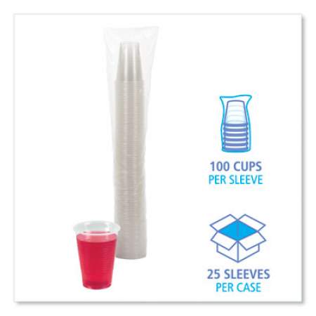 Boardwalk Translucent Plastic Cold Cups, 9 oz, Polypropylene, 25 Cups/Sleeve, 100 Sleeves/Carton (TRANSCUP9CT)