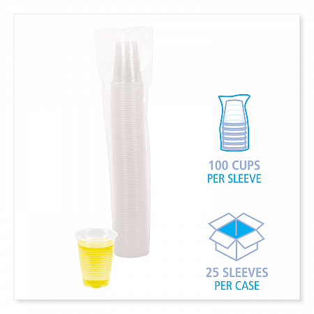 Translucent Plastic Cold Cups, 7 oz, 100/Sleeve, 25 Sleeves/Carton (TRANSCUP7CT)