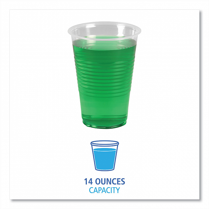 Translucent Plastic Cold Cups, 14 oz, 50/Pack (TRANSCUP14PK)