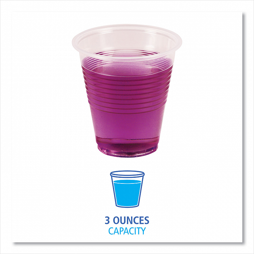 Translucent Plastic Cold Cups, 3 oz, 125/Sleeve, 20 Sleeves/Carton (TRANSCUP3CT)