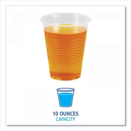Translucent Plastic Cold Cups, 10 oz, 100/Sleeve, 10 Sleeves/Carton (TRANSCUP10CT)