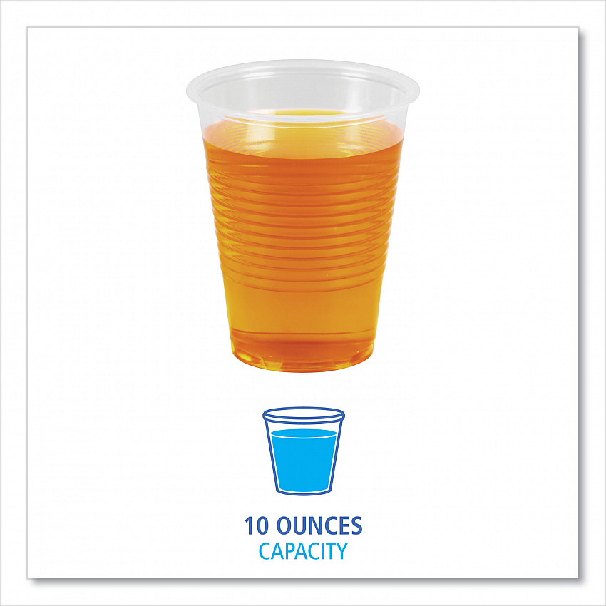 Translucent Plastic Cold Cups, 10 oz, 100/Sleeve, 10 Sleeves/Carton (TRANSCUP10CT)
