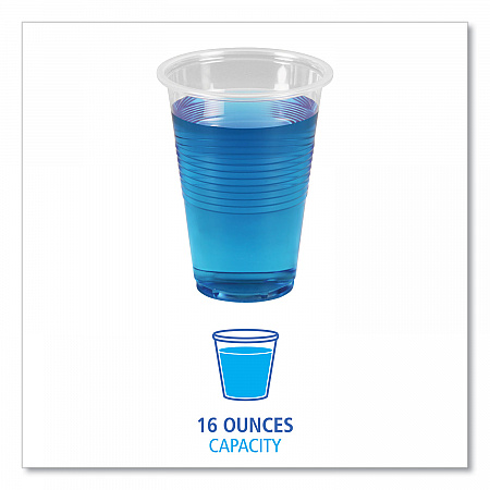 Translucent Plastic Cold Cups, 16 oz, 50/Sleeve, 20 Sleeves/Carton (TRANSCUP16CT)