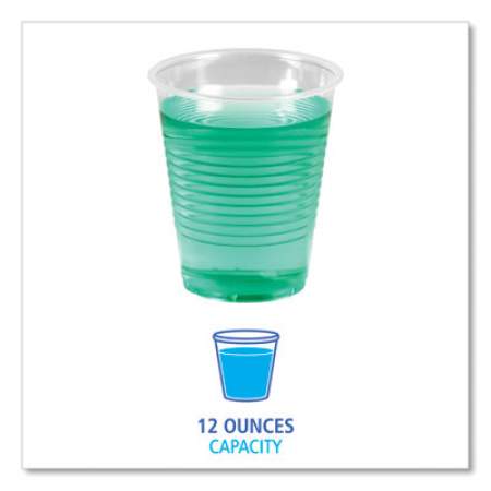 Boardwalk Translucent Plastic Cold Cups, 12 oz, Polypropylene, 20 Cups/Sleeve, 50 Sleeves/Carton (TRANSCUP12CT)