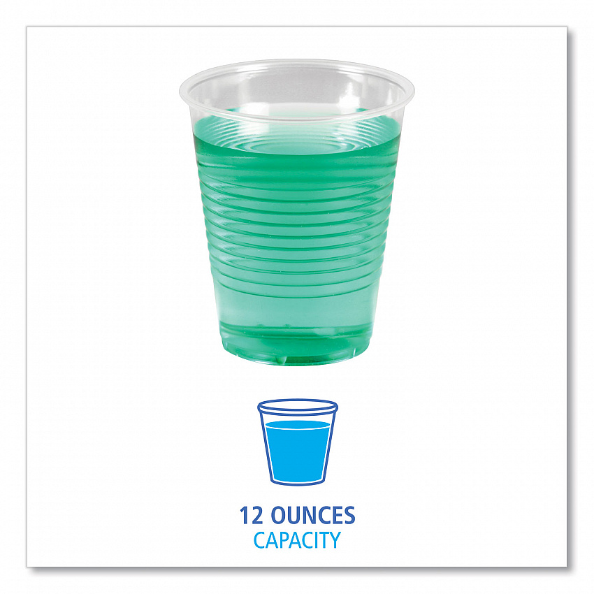 Translucent Plastic Cold Cups, 12 oz, 50/Sleeve, 20 Sleeves/Carton (TRANSCUP12CT)