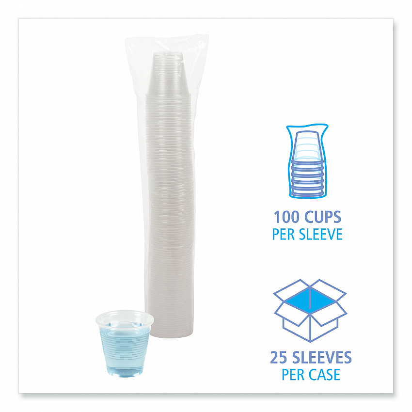 Translucent Plastic Cold Cups, 5 oz, 100/Sleeve, 25 Sleeves/Carton (TRANSCUP5CT)