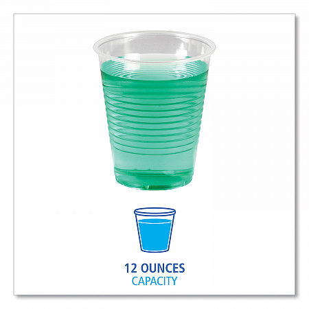 Translucent Plastic Cold Cups, 12 oz, 50/Pack (TRANSCUP12PK)