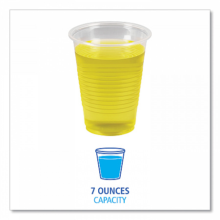 Translucent Plastic Cold Cups, 7 oz, 100/Sleeve, 25 Sleeves/Carton (TRANSCUP7CT)