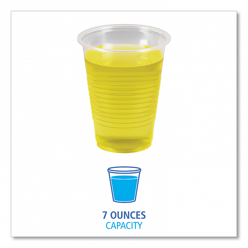 Translucent Plastic Cold Cups, 7 oz, 100/Sleeve, 25 Sleeves/Carton (TRANSCUP7CT)
