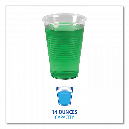 Translucent Plastic Cold Cups, 14 oz, 50/Sleeve, 20 Sleeves/Carton (TRANSCUP14CT)