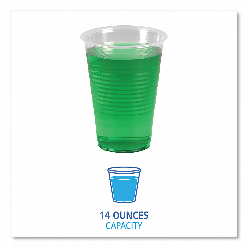Translucent Plastic Cold Cups, 14 oz, 50/Sleeve, 20 Sleeves/Carton (TRANSCUP14CT)
